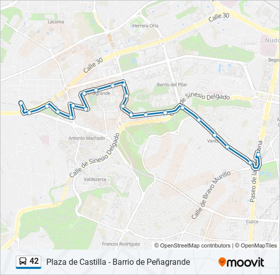 Mapa de 42 de autobús