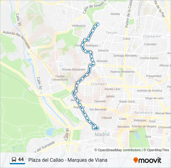 44 Bus Line Map