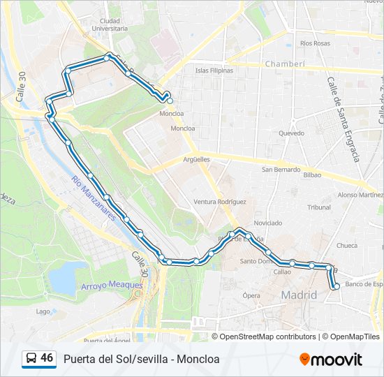 Mapa de 46 de autobús