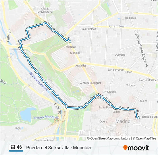 46 Bus Line Map