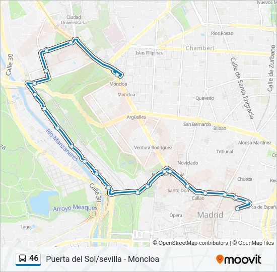 46 Bus Line Map