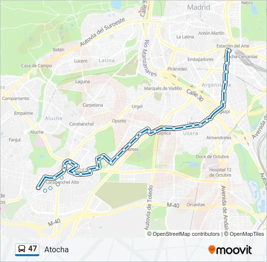 47 Bus Line Map