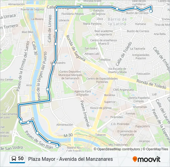 50 Bus Line Map