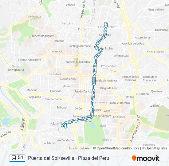 51 Bus Line Map