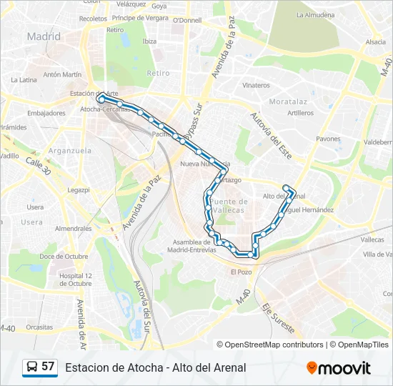 57 Bus Line Map