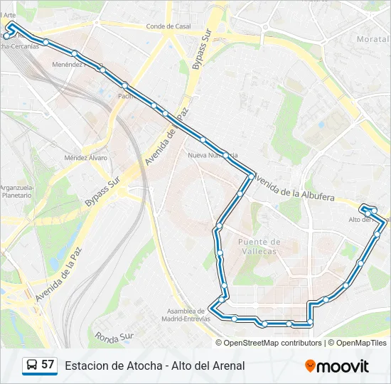 57 Bus Line Map