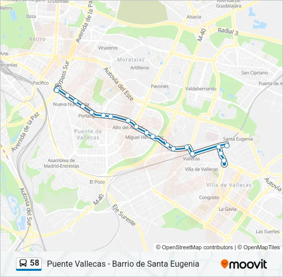 58 Bus Line Map