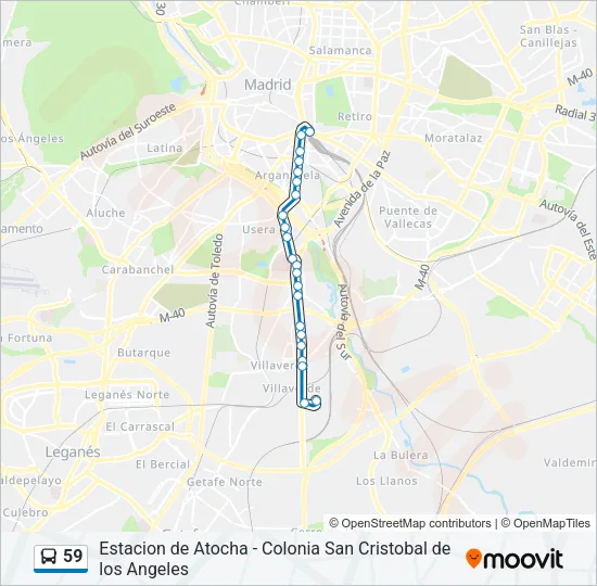 59 Bus Line Map