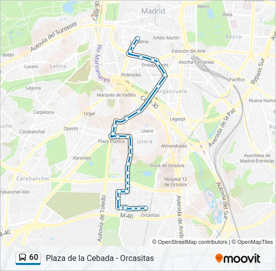 60 Bus Line Map