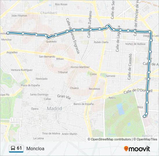 61 Bus Line Map