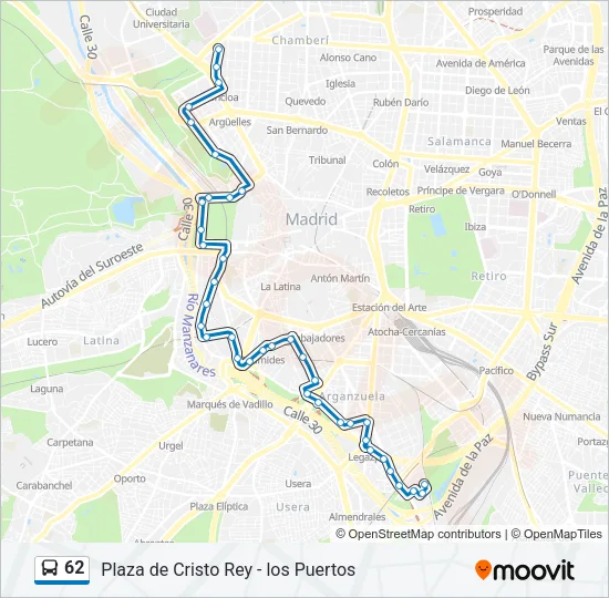 62 Bus Line Map
