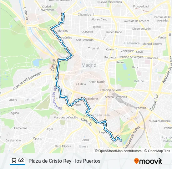 62 Bus Line Map