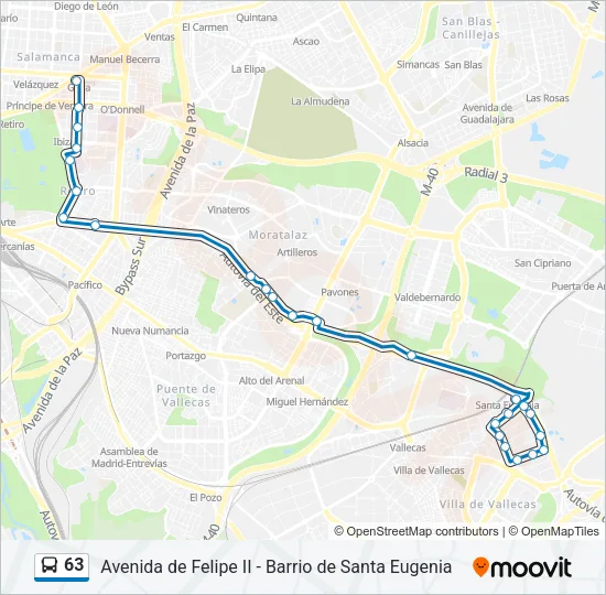 63 Bus Line Map