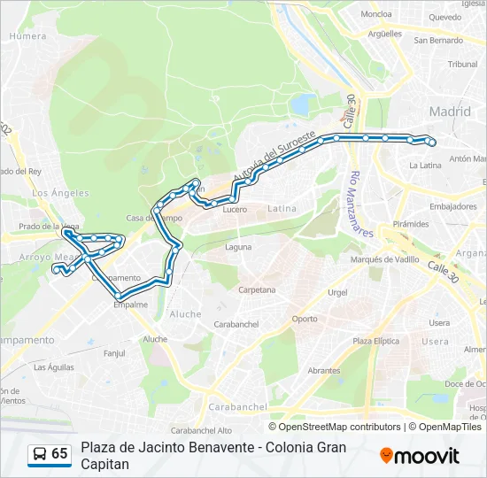 65 Bus Line Map