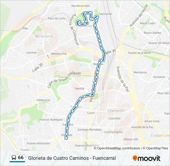 66 Bus Line Map