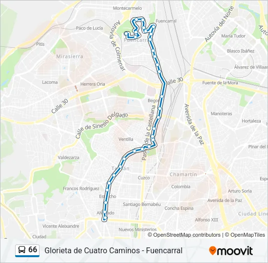 66 Bus Line Map