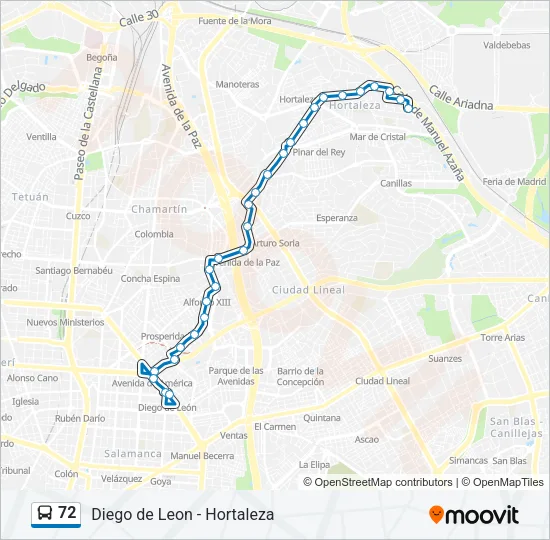 72 Bus Line Map