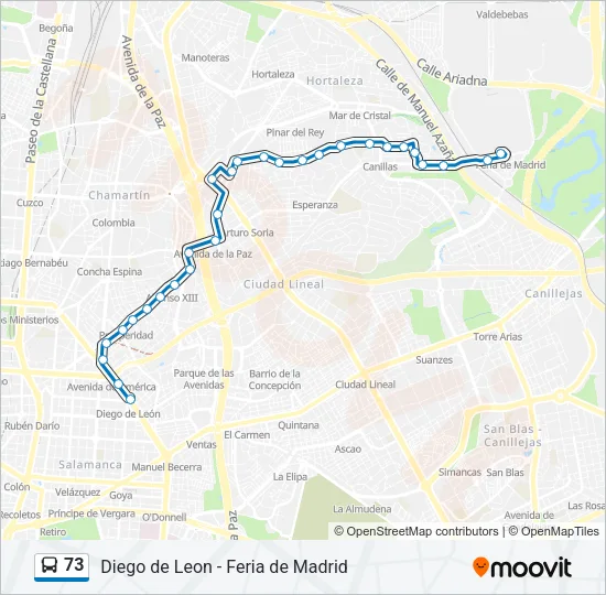 73 Bus Line Map