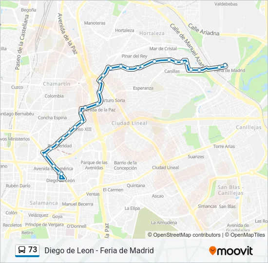 73 Bus Line Map
