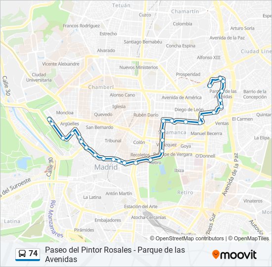 74 bus Line Map