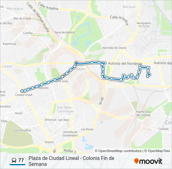 77 Bus Line Map