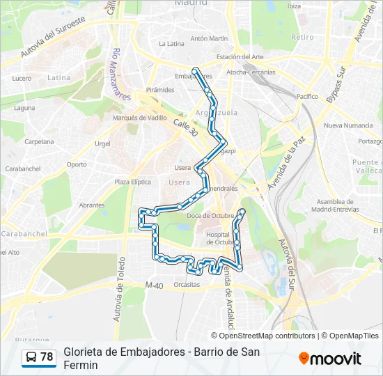 78 Bus Line Map