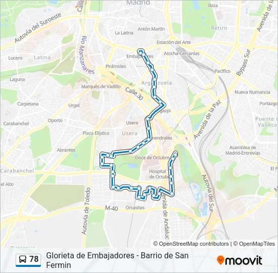 78 Bus Line Map