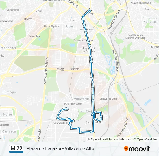 79 bus Mapa de línia