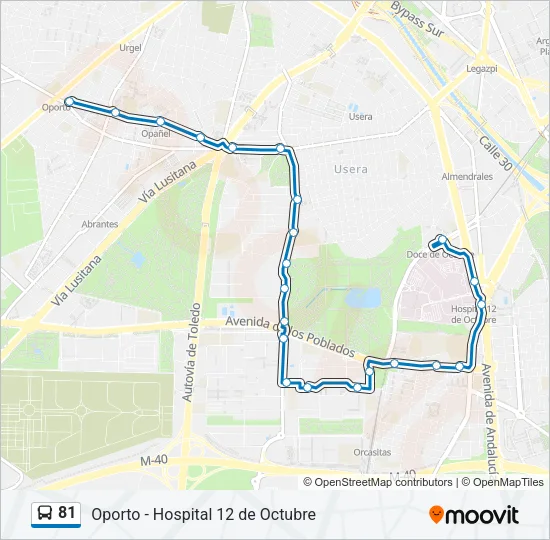 81 Bus Line Map