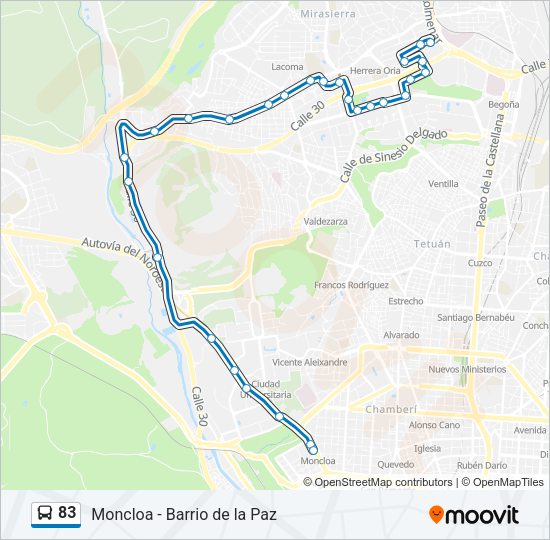 83 Bus Line Map