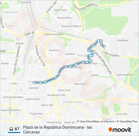 87 Bus Line Map