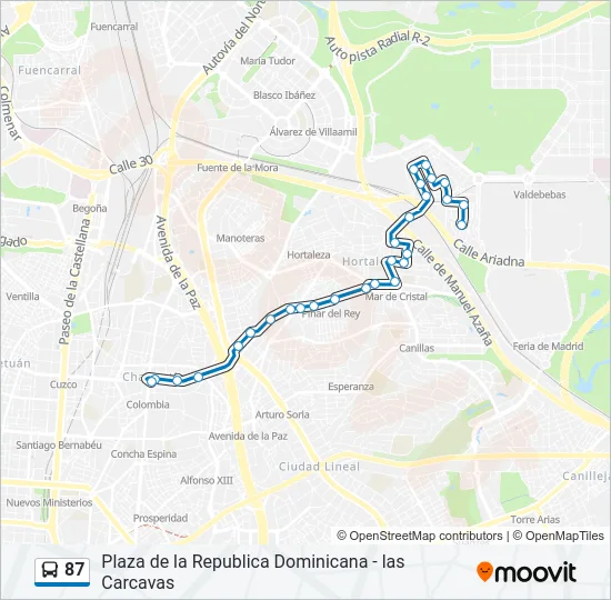 87 Bus Line Map