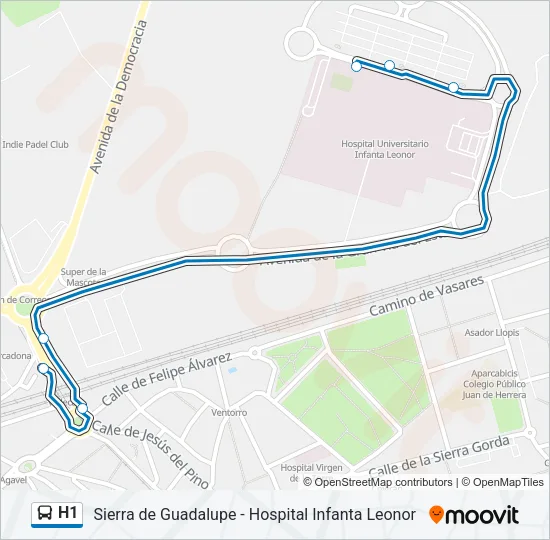 H1 Bus Line Map