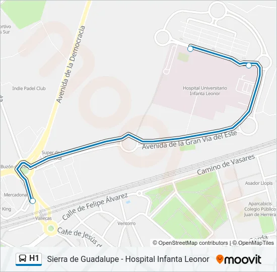 H1 Bus Line Map
