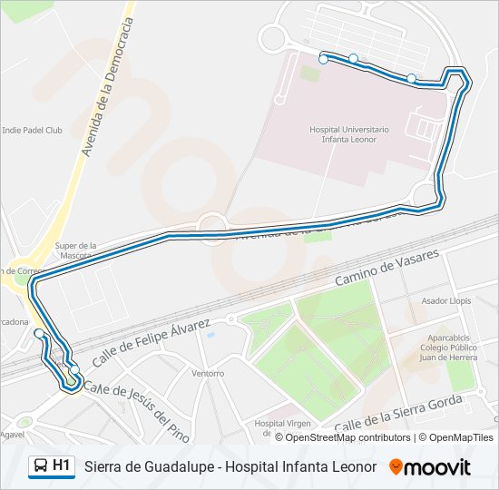 H1 bus Line Map