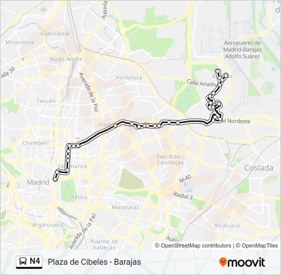 N4 Bus Line Map