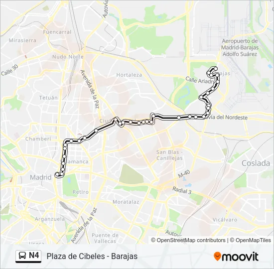 N4 bus Mapa de línia