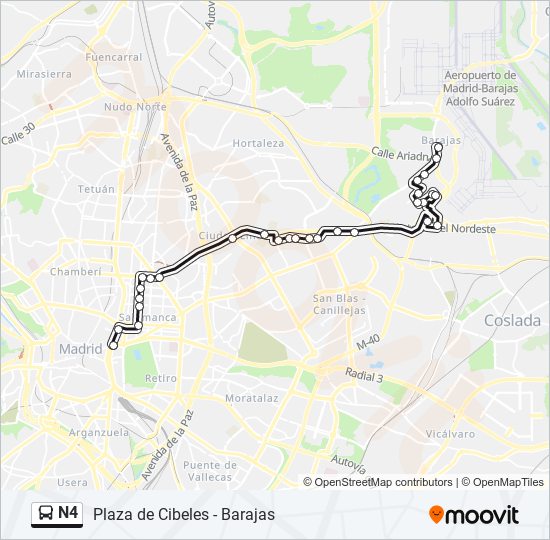 n4 Route Schedules, Stops & Maps Barajas (Updated)