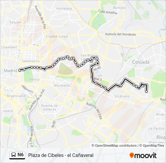 N6 Bus Line Map