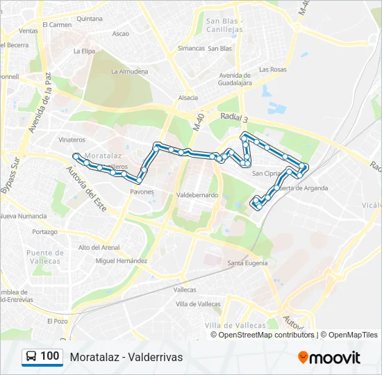 100 Bus Line Map
