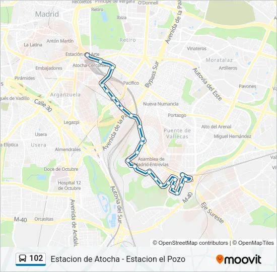 102 Bus Line Map