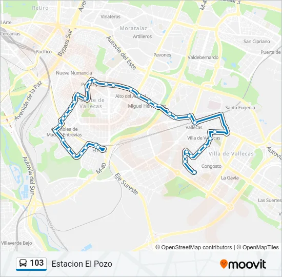 103 Bus Line Map