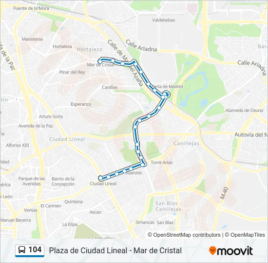 104 Bus Line Map