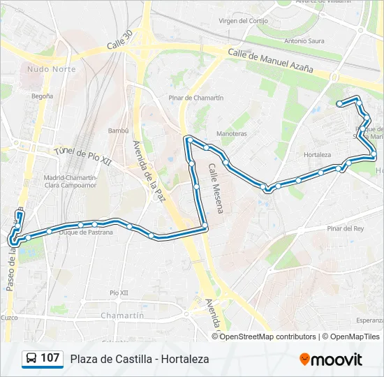 107 Bus Line Map