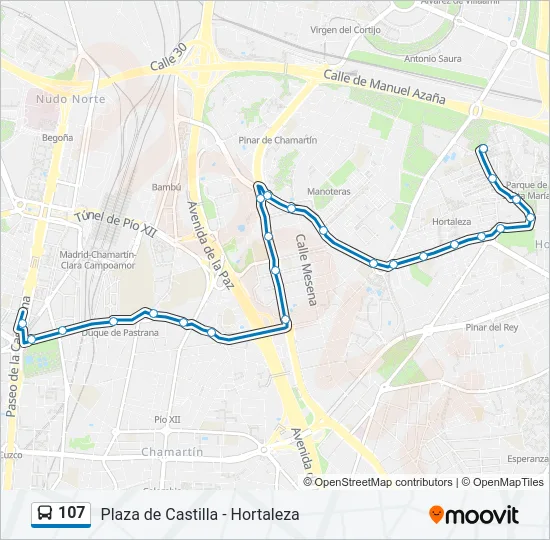 107 Bus Line Map