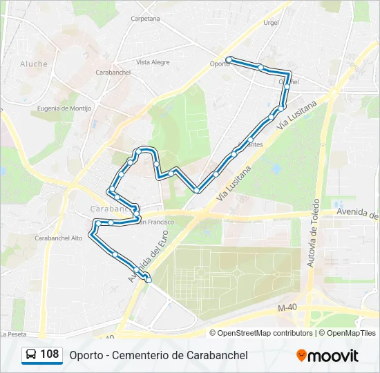 108 Bus Line Map