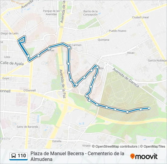 110 Bus Line Map