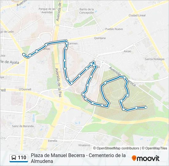 110 Bus Line Map