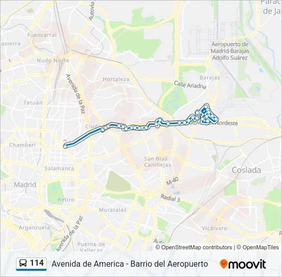 114 Bus Line Map