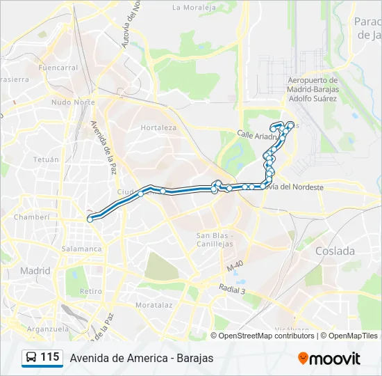 115 Bus Line Map